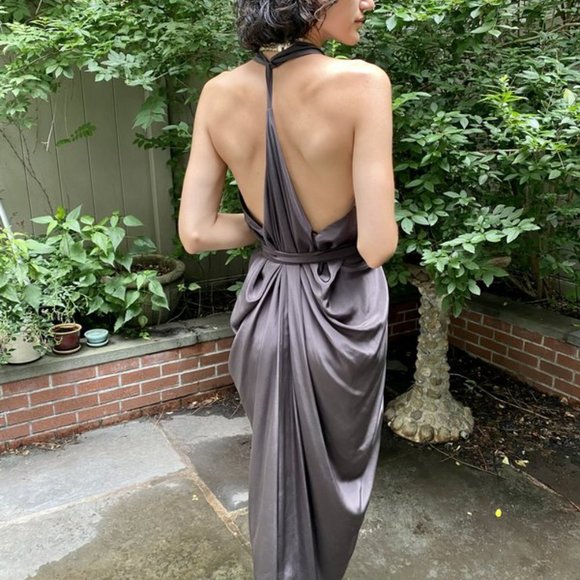 Atelier Delphine Rome Dress; Chocolate Brown; One Size Fits All - Picture 3 of 7